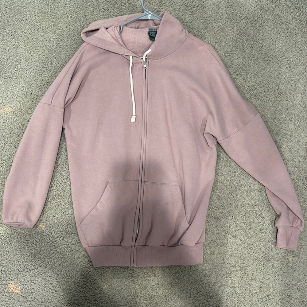 Oversized pink zip up